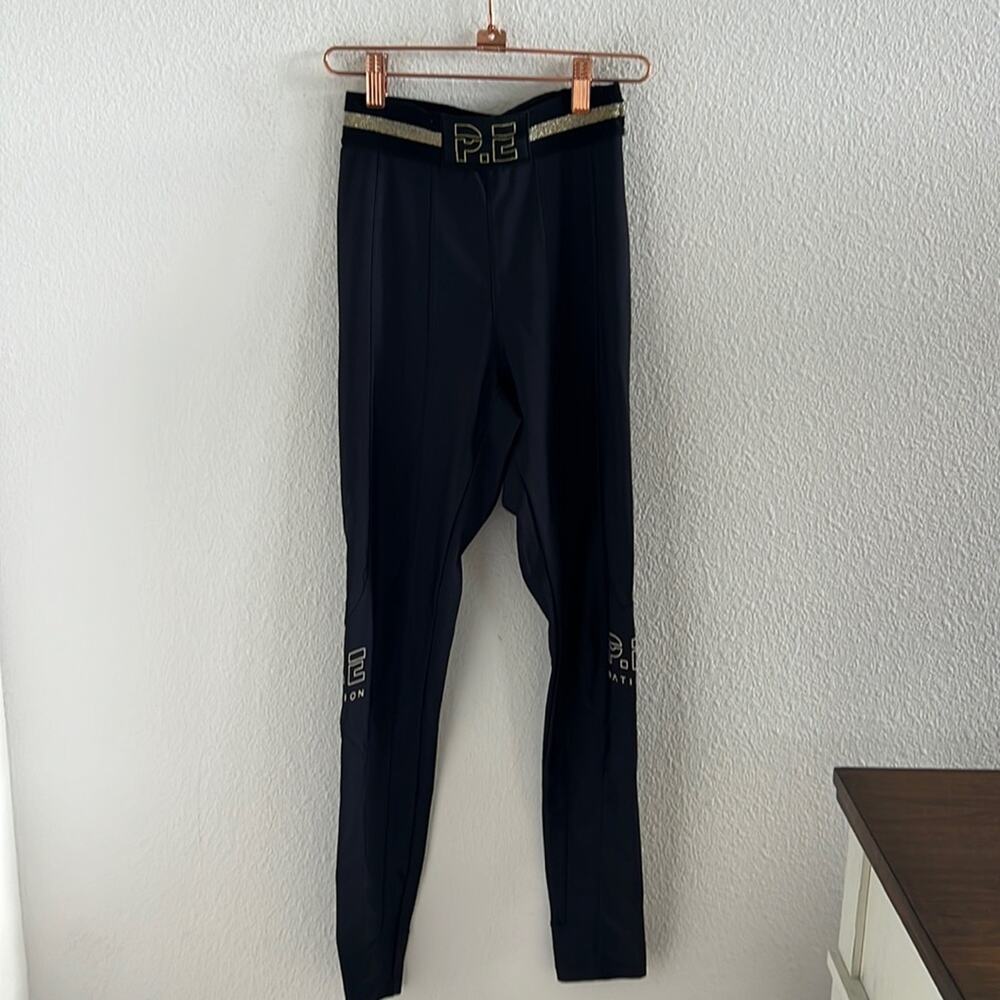 PE NATION Riseball Legging Black Spellout Athleisure Active Pants XS